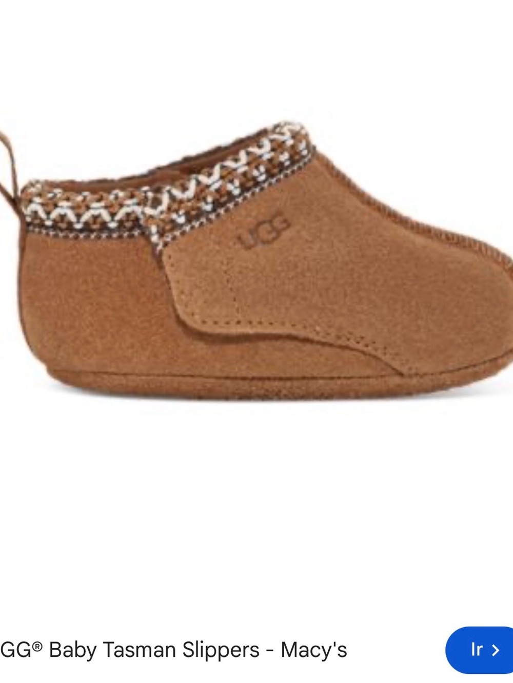 UGG Baby Tasman Slippers in Chestnut - Kids Shoes in box